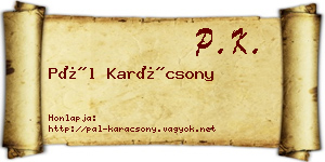 Pál Karácsony névjegykártya